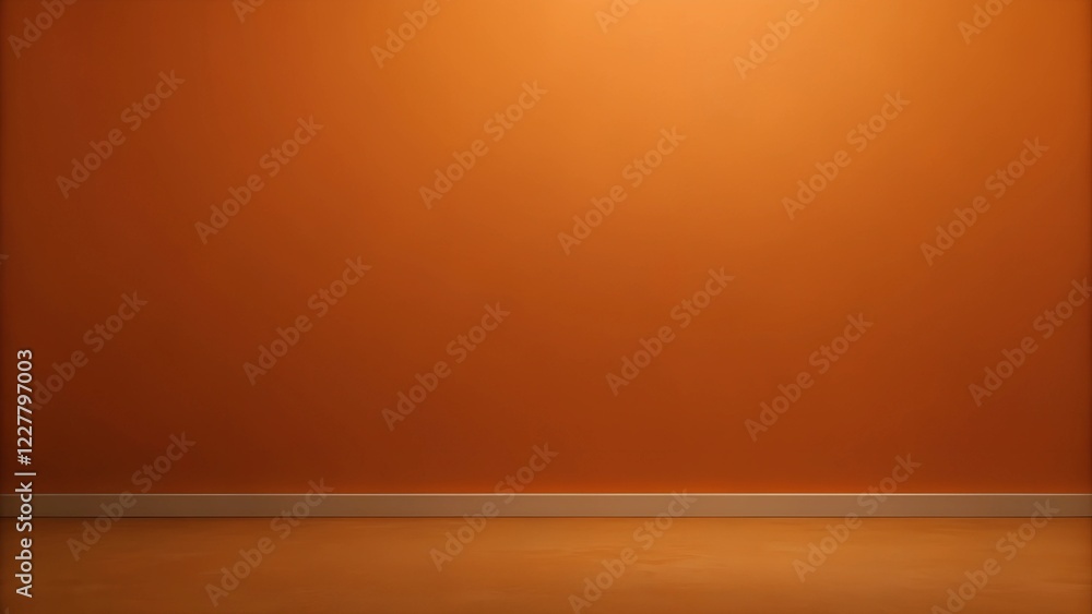 Fototapeta premium Orange Wall, Room Interior, Background, Simple, Minimalist, Plain, Solid Color, Empty Space, Subtle 