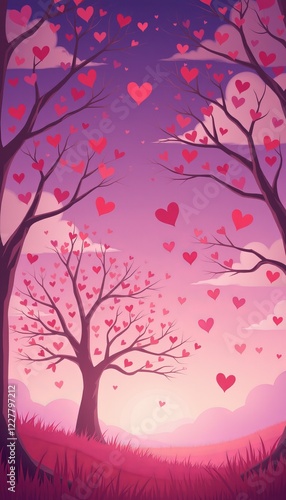 Enchanted Heart Tree at Sunset