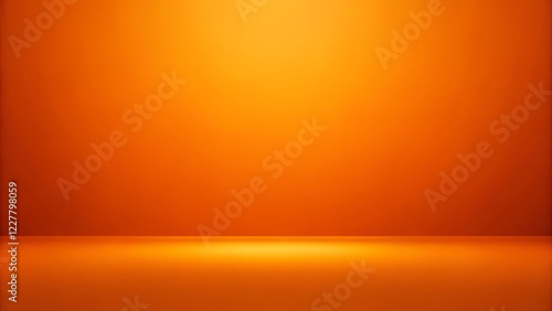 Vibrant Orange Studio Background Empty Space, Smooth Texture, Color Gradient, Product Photography