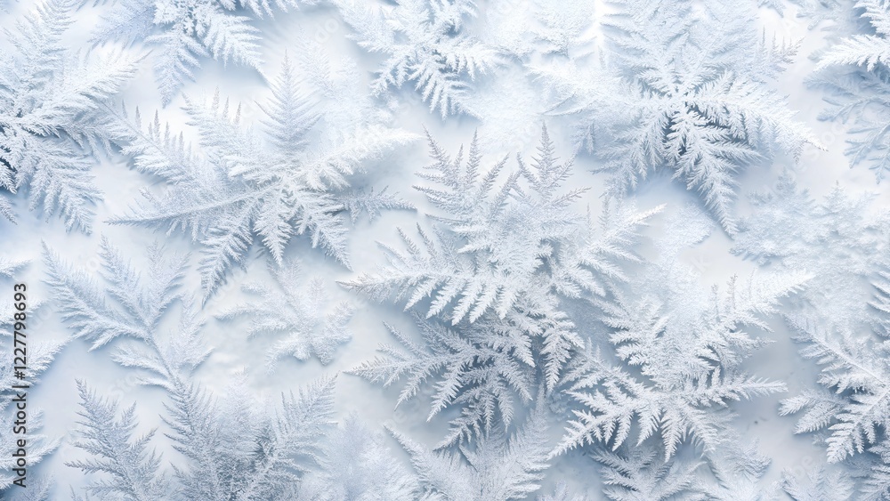 White Frosty Fern Leaves Winter Background Texture Design White Frosty Fern Leaves Winter Background Texture Design