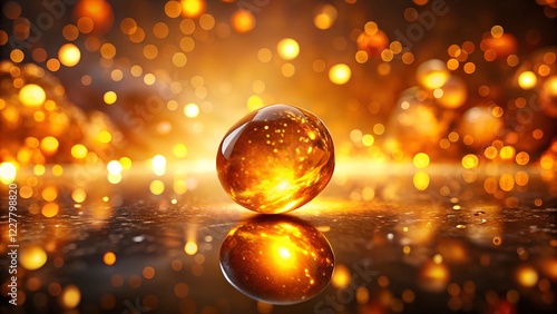 Fiery Sunset Ocean Horizon Golden Hour Dramatic Sky Calm Water