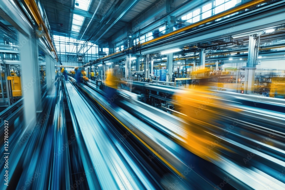 High-Speed Production Line in a Modern Factory High-Speed Production Line in a Modern Factory
