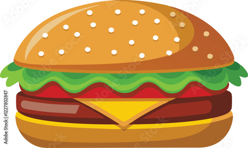 Hamburger close-up isolated on a white background