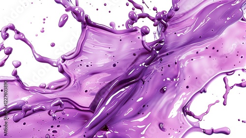 Vibrant purple liquid wave captured in motion with smooth curves photo