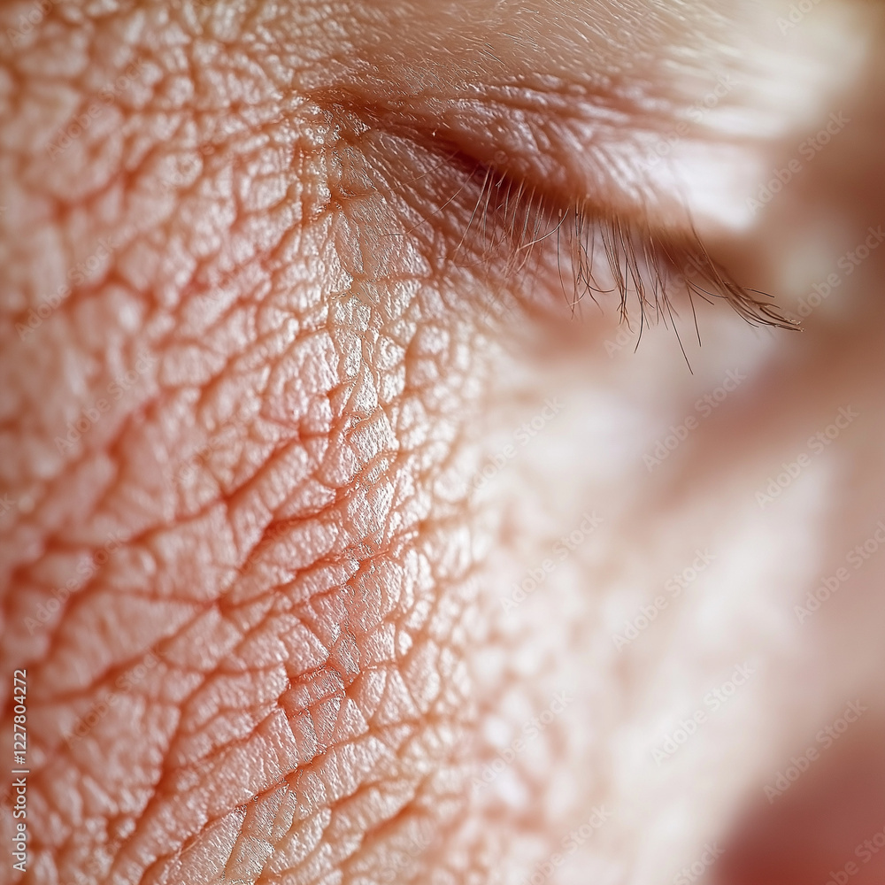 Fototapeta premium Extreme close-up of dry wrinkled skin texture.