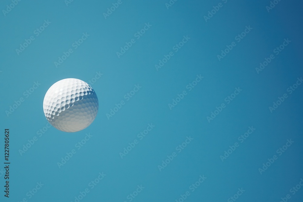 Golf Ball Soaring Through Clear Blue Sky Capturing the Essence of a Perfect Day Outdoors Golf Ball Soaring Through Clear Blue Sky Capturing the Essence of a Perfect Day Outdoors