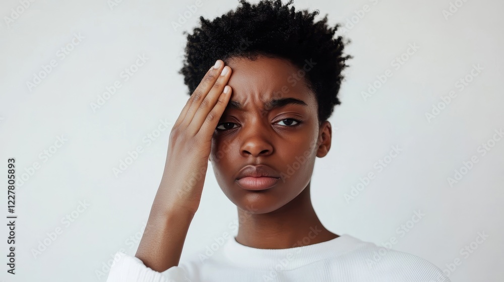 Portrait of a Young Woman with a Pensive Expression Portrait of a Young Woman with a Pensive Expression