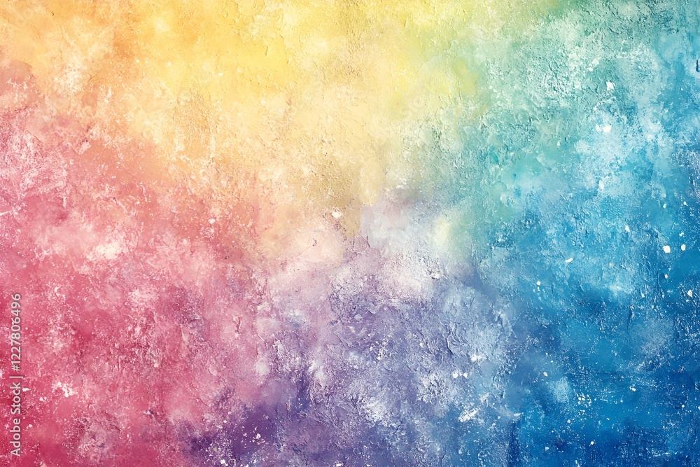 Fototapeta premium Soft Pastel Rainbow Gradient Background, Vibrant Watercolor Texture, Abstract Colorful Backdrop, Dreamy Artistic Design