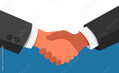 Business handshake. Vector illustration. Handshake of business partners. Flat design. 