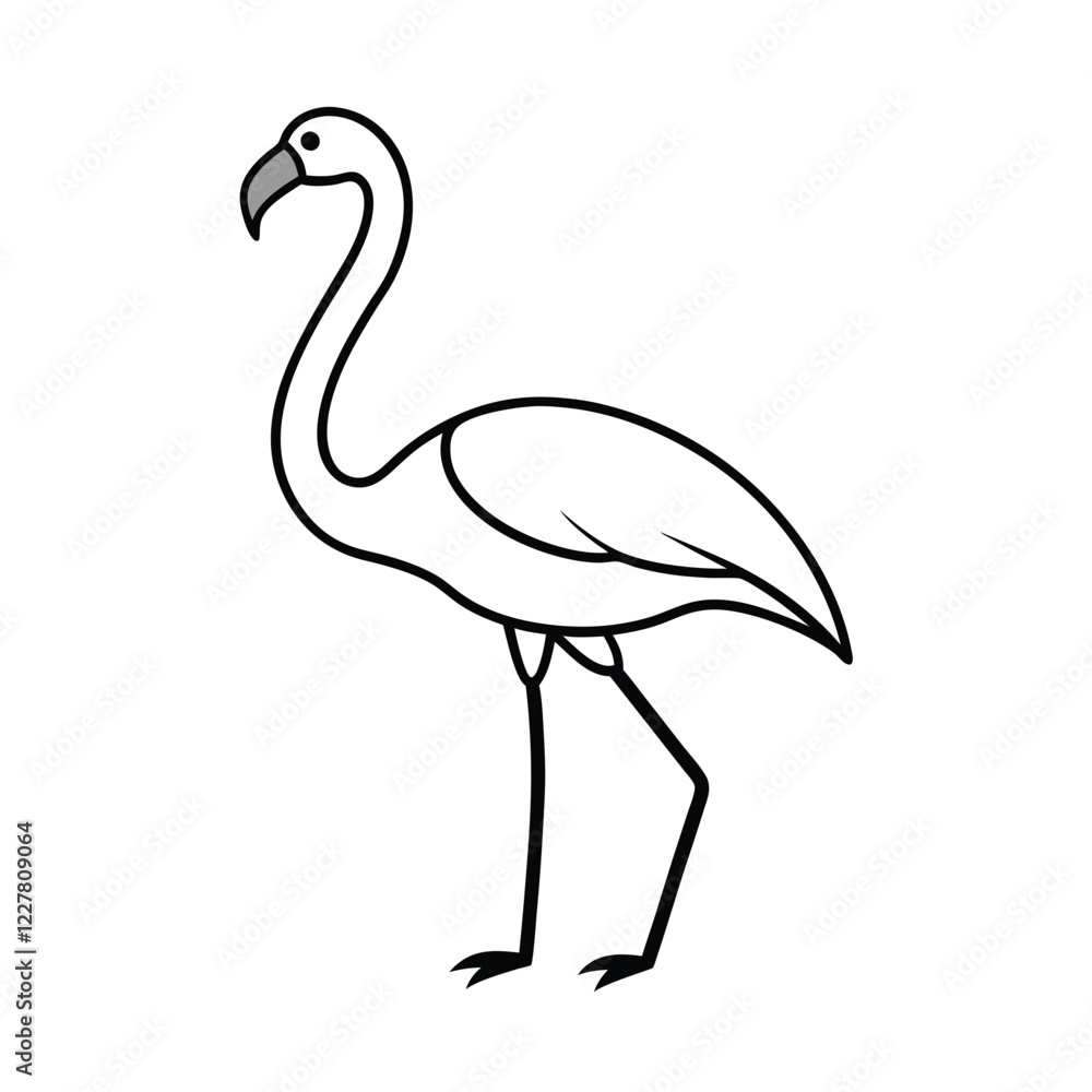 Fototapeta premium pink flamingo isolated on white