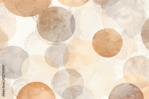 watercolor brown and gray circles pattern wallpaper