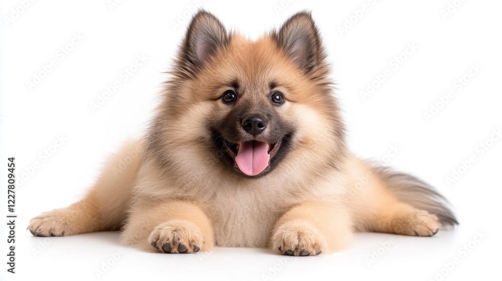 Obraz premium Joyful Pomeranian Dog with Bright Smile. Generative AI
