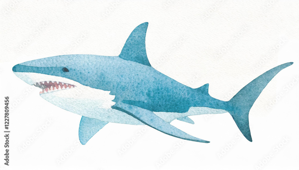 Obraz premium Watercolor Painting Of Shark