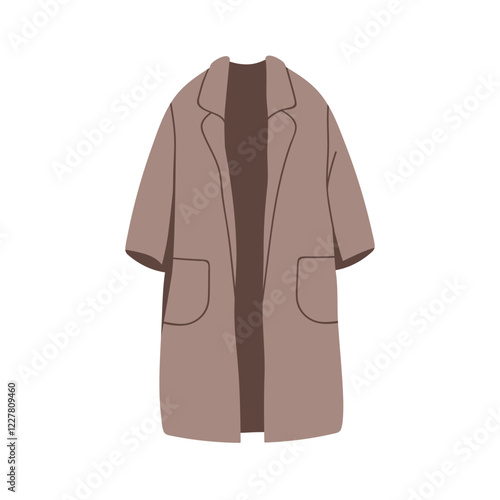 Coat, fall and spring outerwear. Casual style clothing, warm long cardigan wi...