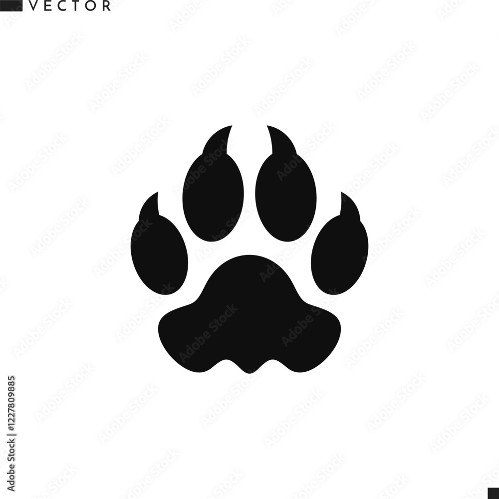 Lion paw print icon. Animal paw print vector illustration Lion paw print icon. Animal paw print vector illustration