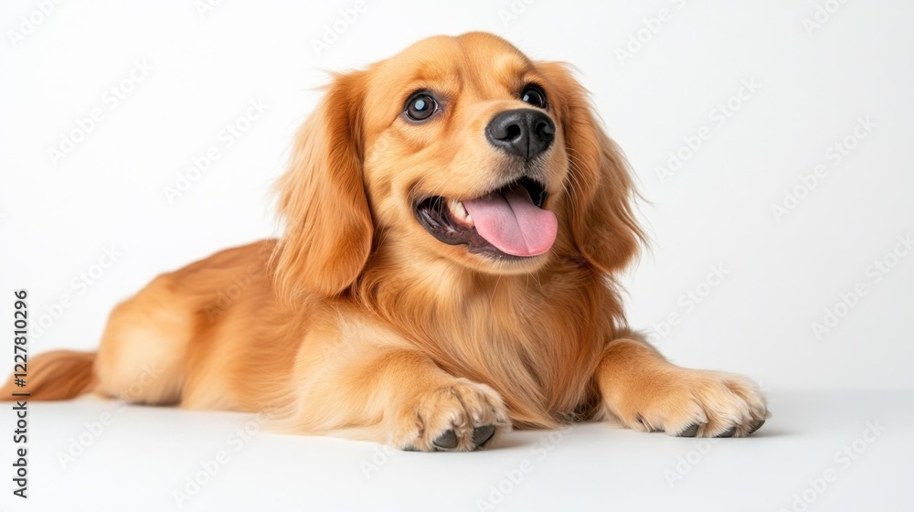 Golden American Cocker Spaniel Portrait. Generative AI Golden American Cocker Spaniel Portrait. Generative AI