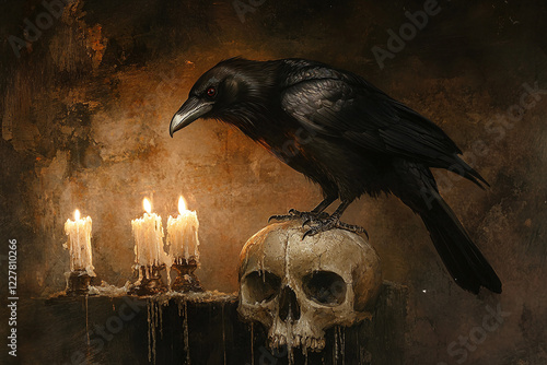 Glowing Jack-o'-Lanterns in a Spooky Forest Under Full Moon with Flying Bats and Autumn Leaves Creating an Eerie Halloween Night Atmosphere