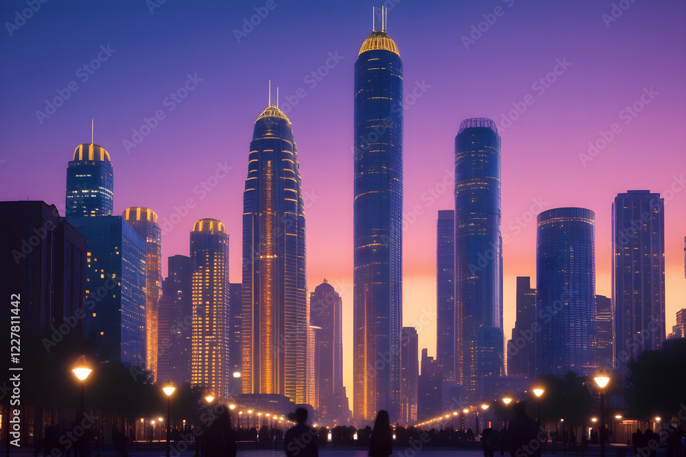Obraz premium City's Glittering Towers