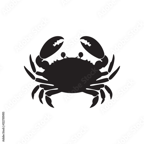 A black crab with claws icon