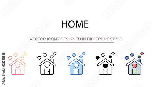 Home icon design with white background stock illustration