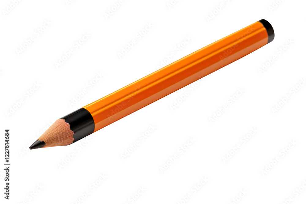 Classic orange and black pencil isolated on transparent background Classic orange and black pencil isolated on transparent background