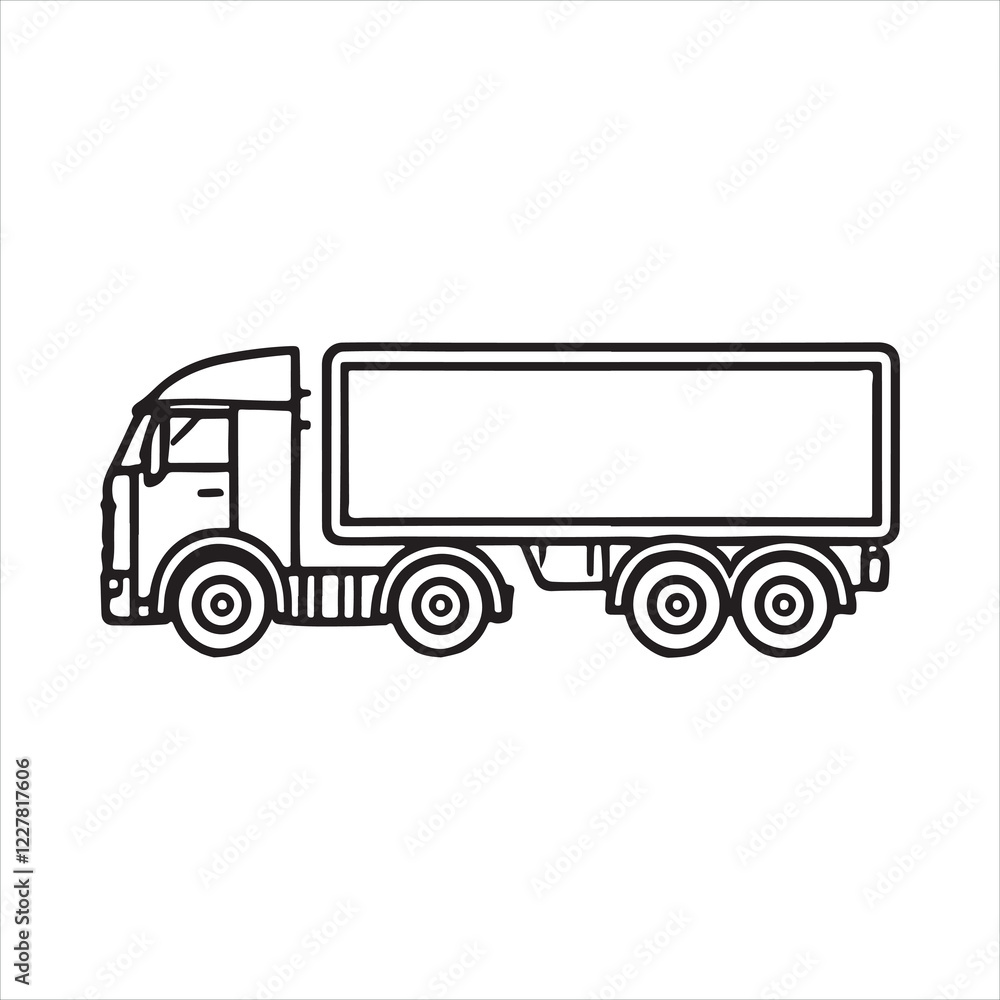 Vector illustration of a truck in line art style isolated silhouette on white background
Vector illustration of a truck in line art style isolated silhouette on white background