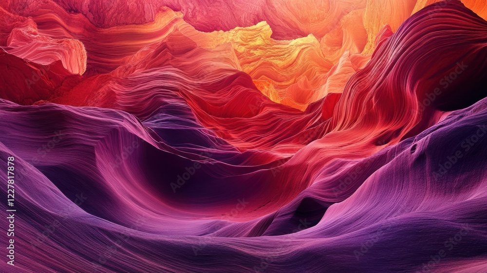 Obraz premium Vibrant Hues of Antelope Canyon: A Symphony in Red and Purple