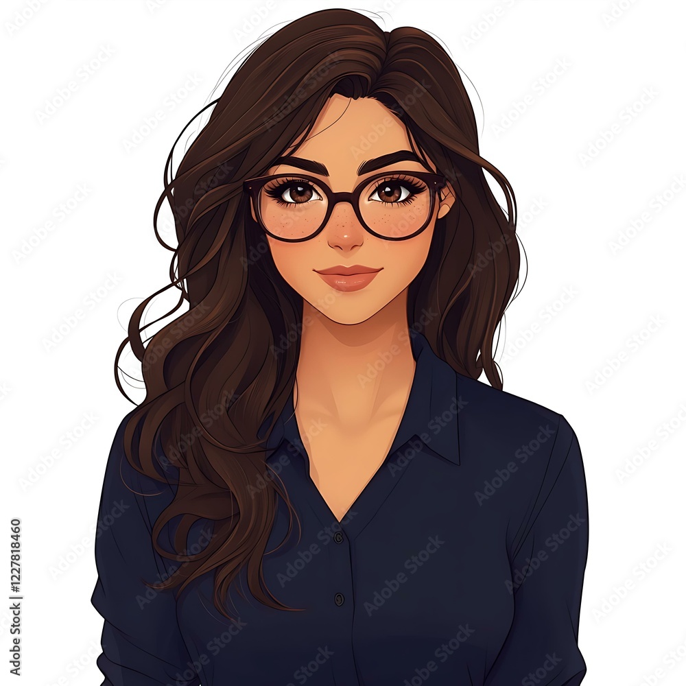 A Sophisticated Woman Posing Portrait Style Against A Plain White Background Art Style. A Sophisticated Woman Posing Portrait Style Against A Plain White Background Art Style.