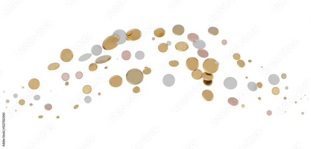 Radiant Revelry: Enthralling 3D Illustration of Shining gold Confetti Radiant Revelry: Enthralling 3D Illustration of Shining gold Confetti
