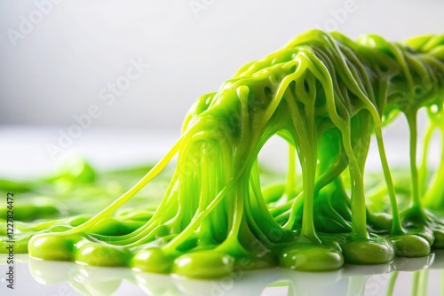 Slimy tendrils of slime crawling across a white surface, tendril, movement