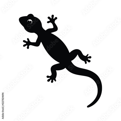 lizard on white background