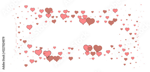 Falling red and pink hearts...