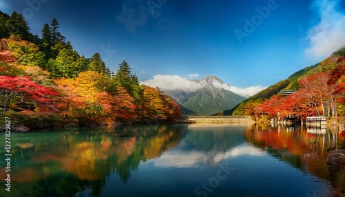 Wallpaper Mural Summer mountain lake colorful trees Torontodigital.ca