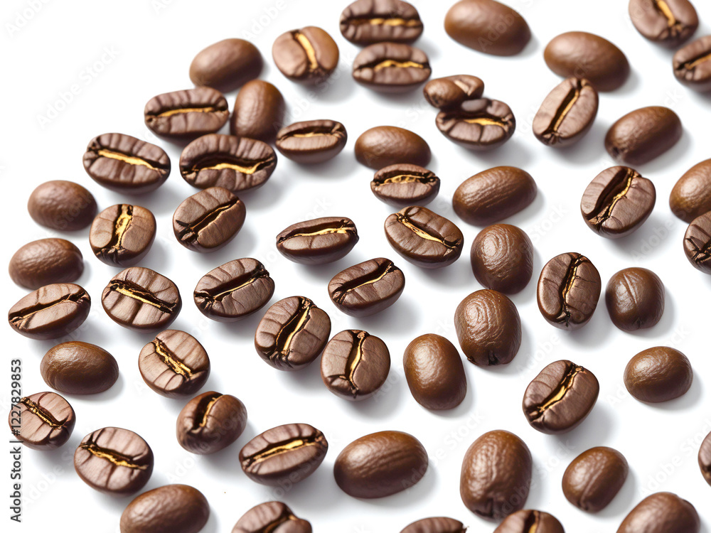 pile of coffee beans isolated on white Background pile of coffee beans isolated on white Background