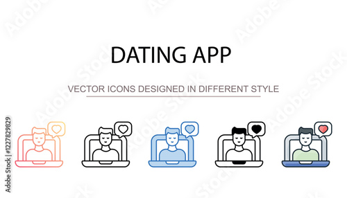 Dating App icon design with white background stock illustration