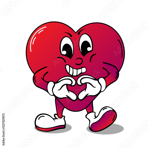 heart character cartoon vector illustration design