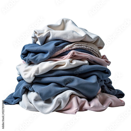 Pile of Dirty Clothes, Isolated, Transparent Background, Laundry, Messy, Casual, Unfolded Clothes, Stained