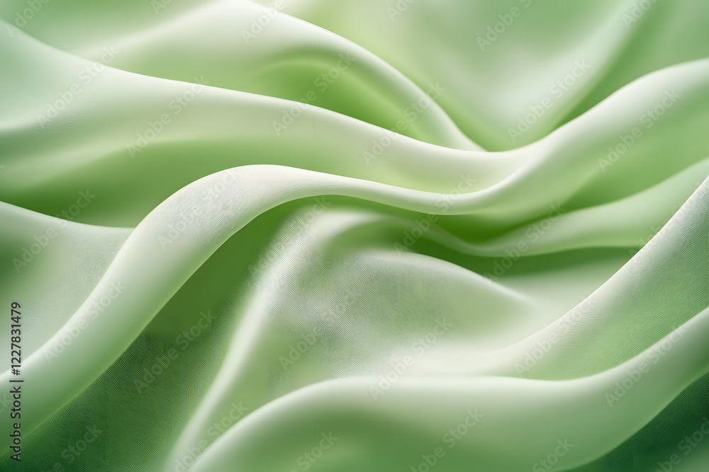 Fototapeta premium Light Green silk, Green fabric texture, silk, Green backgrounds, satin, fabric textures, Green satin, silk textures, HD wallpaper