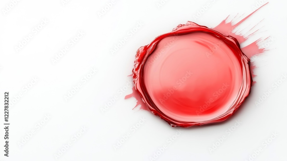 Red Wax Seal with Splatter Effect on White Background. Generative AI Red Wax Seal with Splatter Effect on White Background. Generative AI