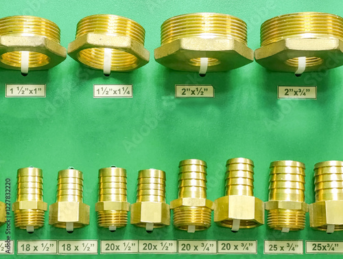 Various types of thread connectors, pipe fitting photo