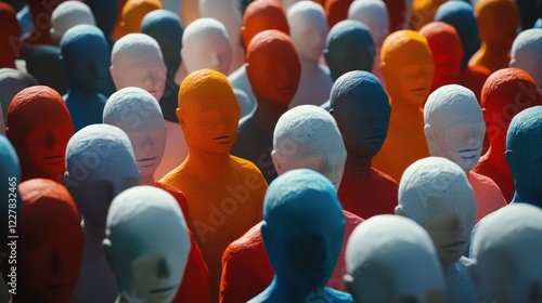 Colorful Crowd: A Visual Representation of Diversity and Unity photo