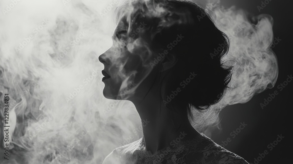 Abstract monochrome background with gray transparent smoke Abstract monochrome background with gray transparent smoke