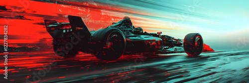 Formula One Racing Illustration: Dynamic Anime Manga Style