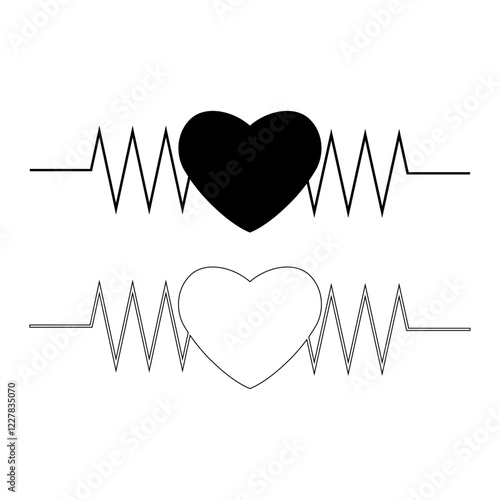 heart with heart beat lines