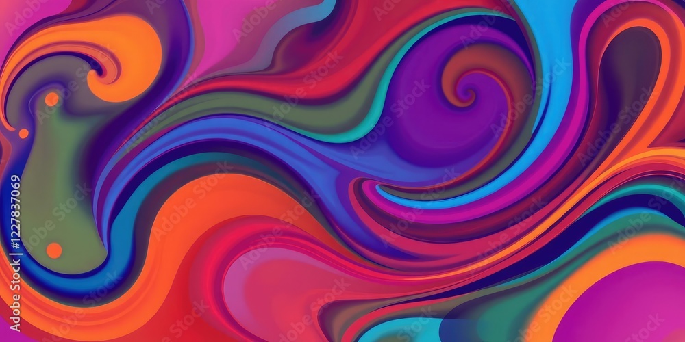 Background with multicolored abstract swirling shapes, creative pattern, artistic expression Background with multicolored abstract swirling shapes, creative pattern, artistic expression