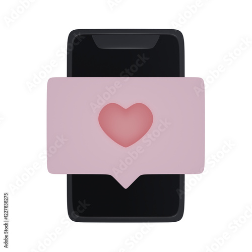 3d Render Notification A love message