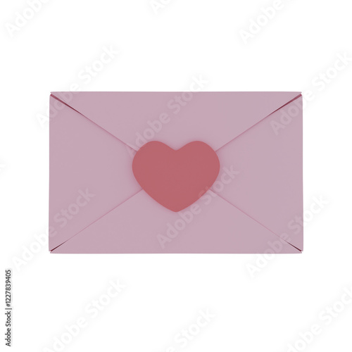 3d Render Love message sent