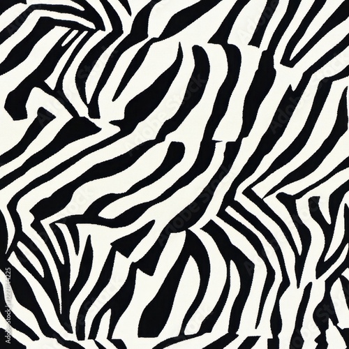 Abstract Zebra Print: Black and White Striped Animal Pattern Background