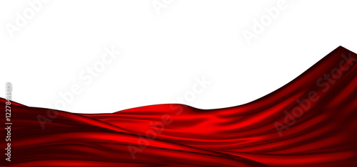 Flowing red cloth background, 3d rendering.