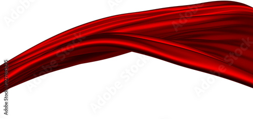 Flowing red cloth background, 3d rendering.